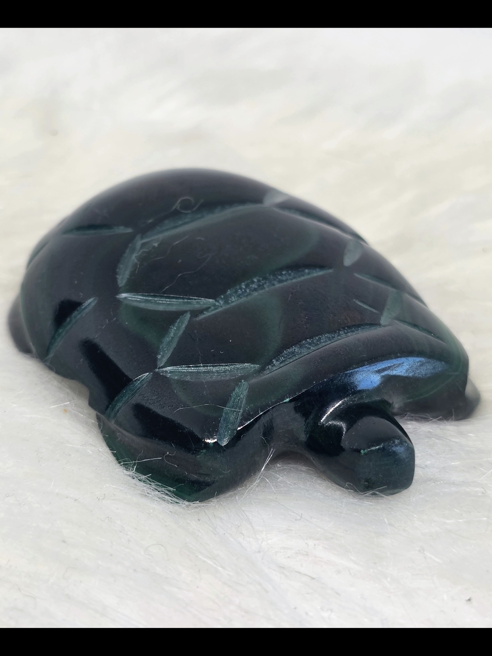 Natural Malachite Turtle Carving | 2.39" Crystal Turtle Figurine | Collectable